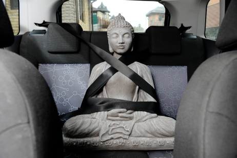 peaceful Buddha in the car